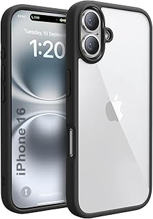 EGOTUDE for iPhone 16 Case | Polycarbonate Hard Back Transparent Cover, Anti-Yellow Bumper