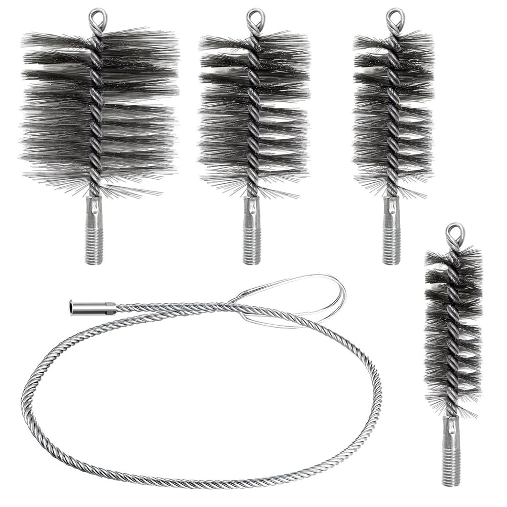 UDSKNV[KSL Pack of 5 for Pipe Cleaning Brushes for Stove, Chimney, Boiler- Brush Set Included