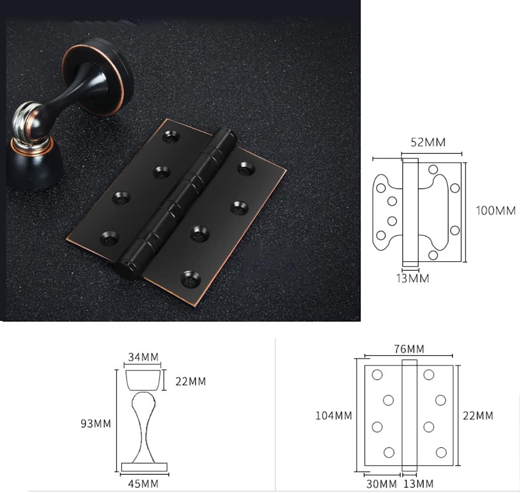 Square Door Lever Handle - Non-Turning Black Finish Bathroom & Bedroom Door Handle(ModelC)