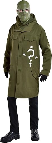 Party City Disfraz de Halloween Riddler para hombre, The Batman, incluye abrigo y máscara, tamaño estándar, multicolor, Varios colores