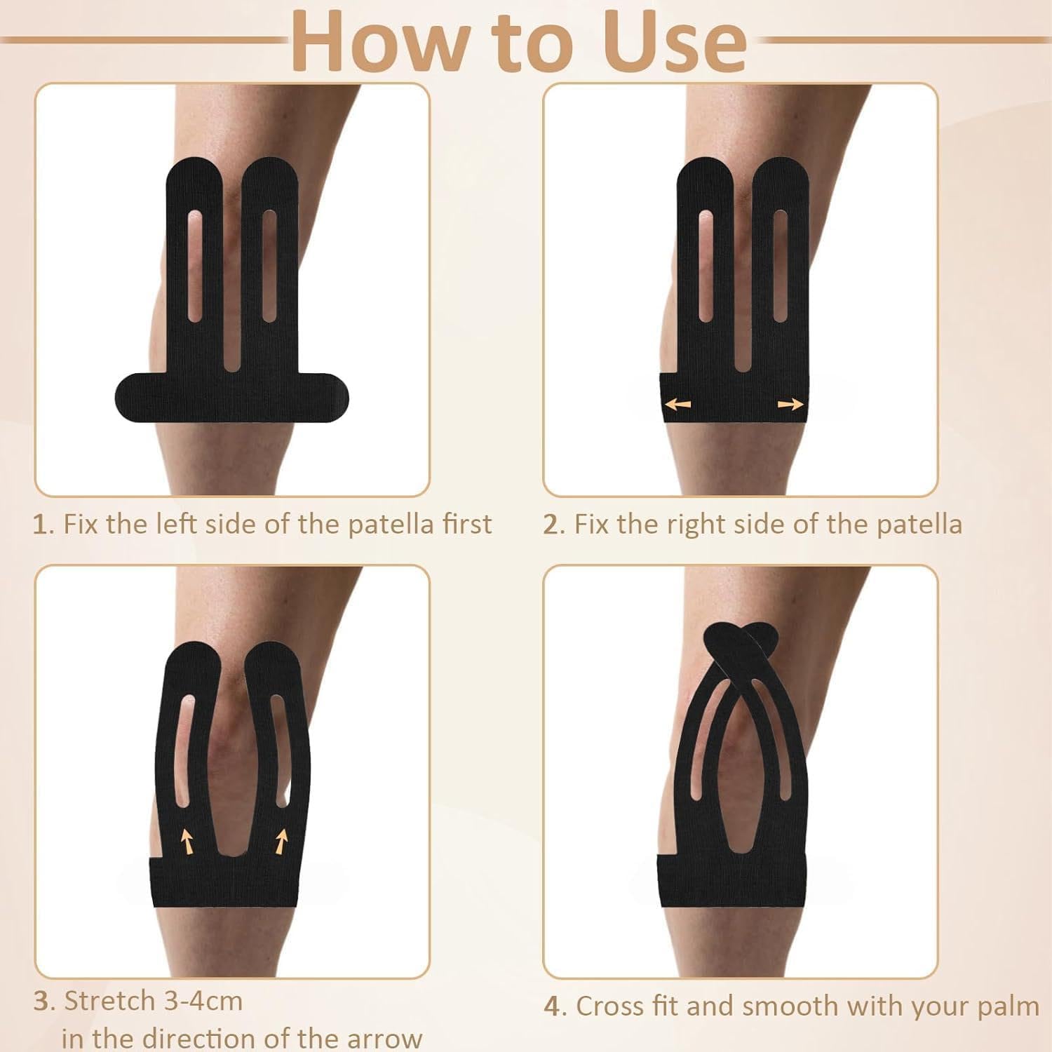 Lot De 12 Bandes De Kinésiologie Prédécoupées Pour Genou, Imperméables Et Respirantes, Soutien Musculaire Et Articulaire, Adaptées Aussi Aux épaules, Chevilles Et Poignets