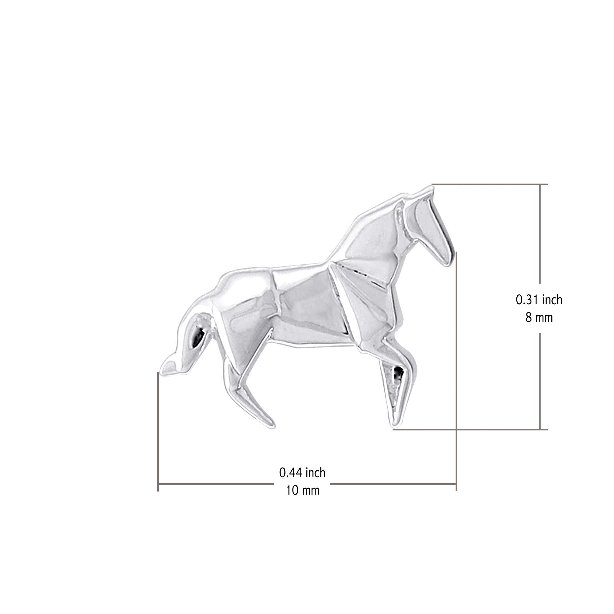 Boma Jewelry Sterling Silver Origami Horse Stud Earrings