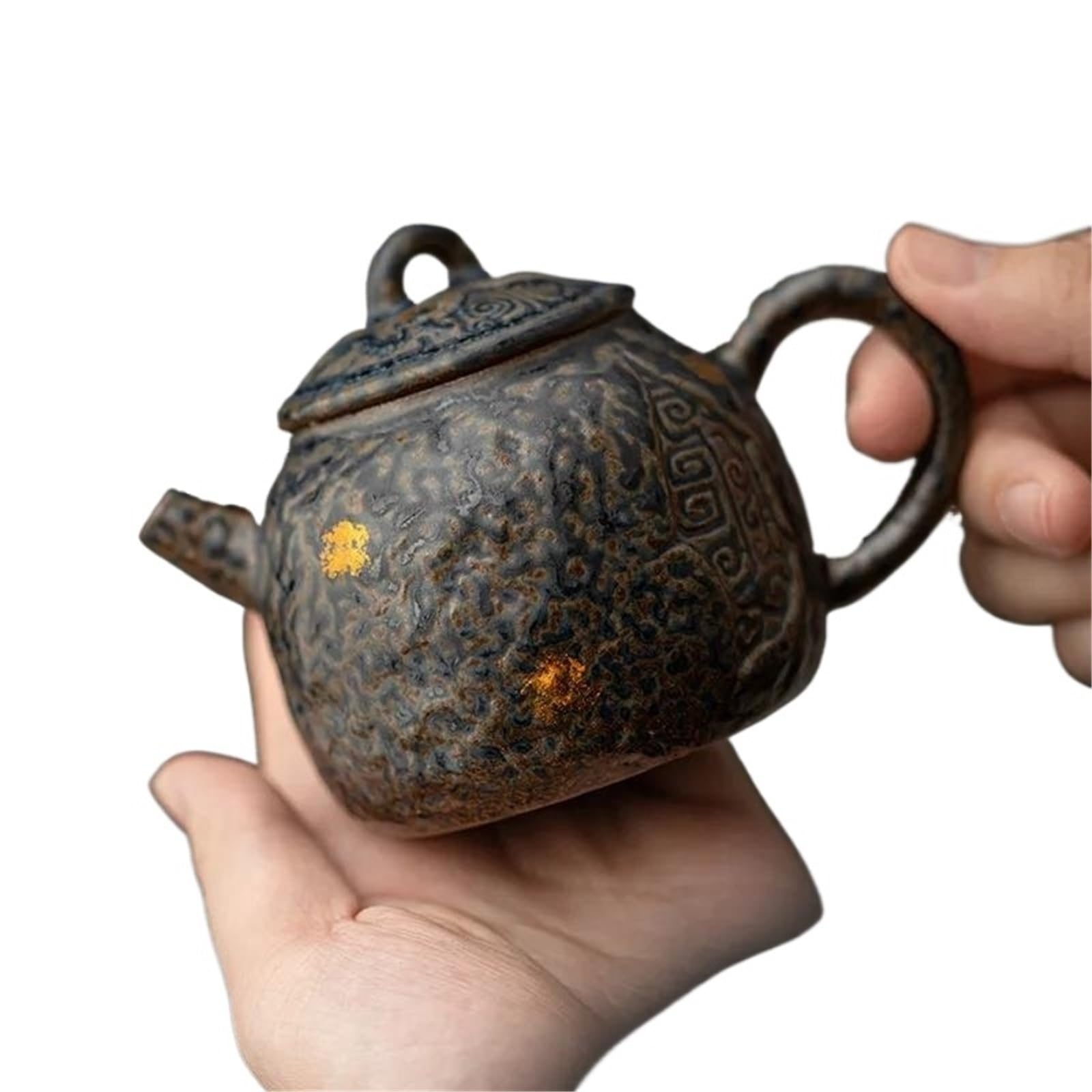 Ręcznie robiony zestaw do herbaty dla dorosłych 180 ml szorstka ceramika Kung Fu czajnik do herbaty starożytny design przenośny czajniczek detive stare zestawy do herbaty z błotem skalnym (pe A)