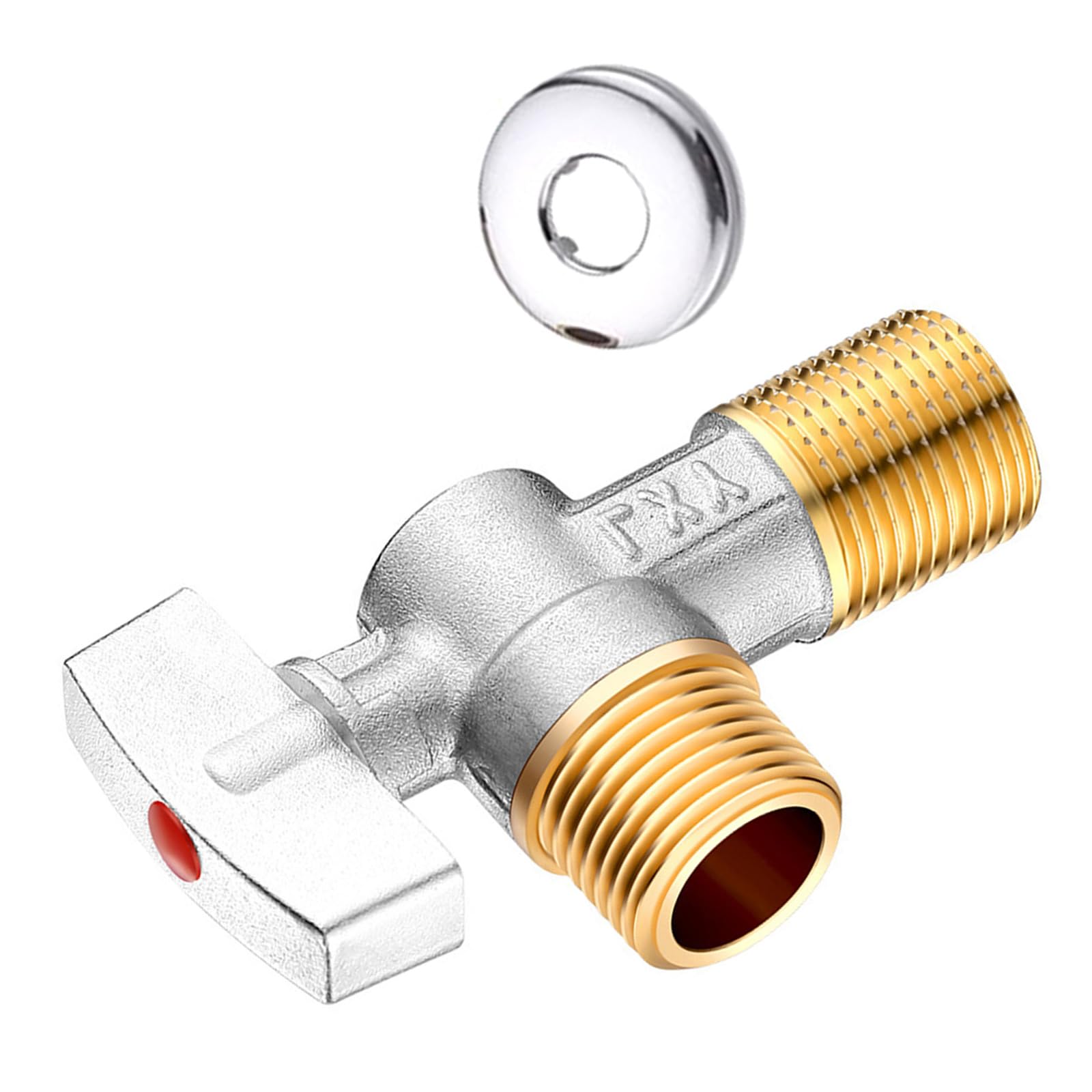 Yhplxyuus Br Ass 1/2" Angles Valves With Easy Grip 1/4 Turn Handle Hot & Cold Water Valves For Various Plumbing Needs Sink Faucet
