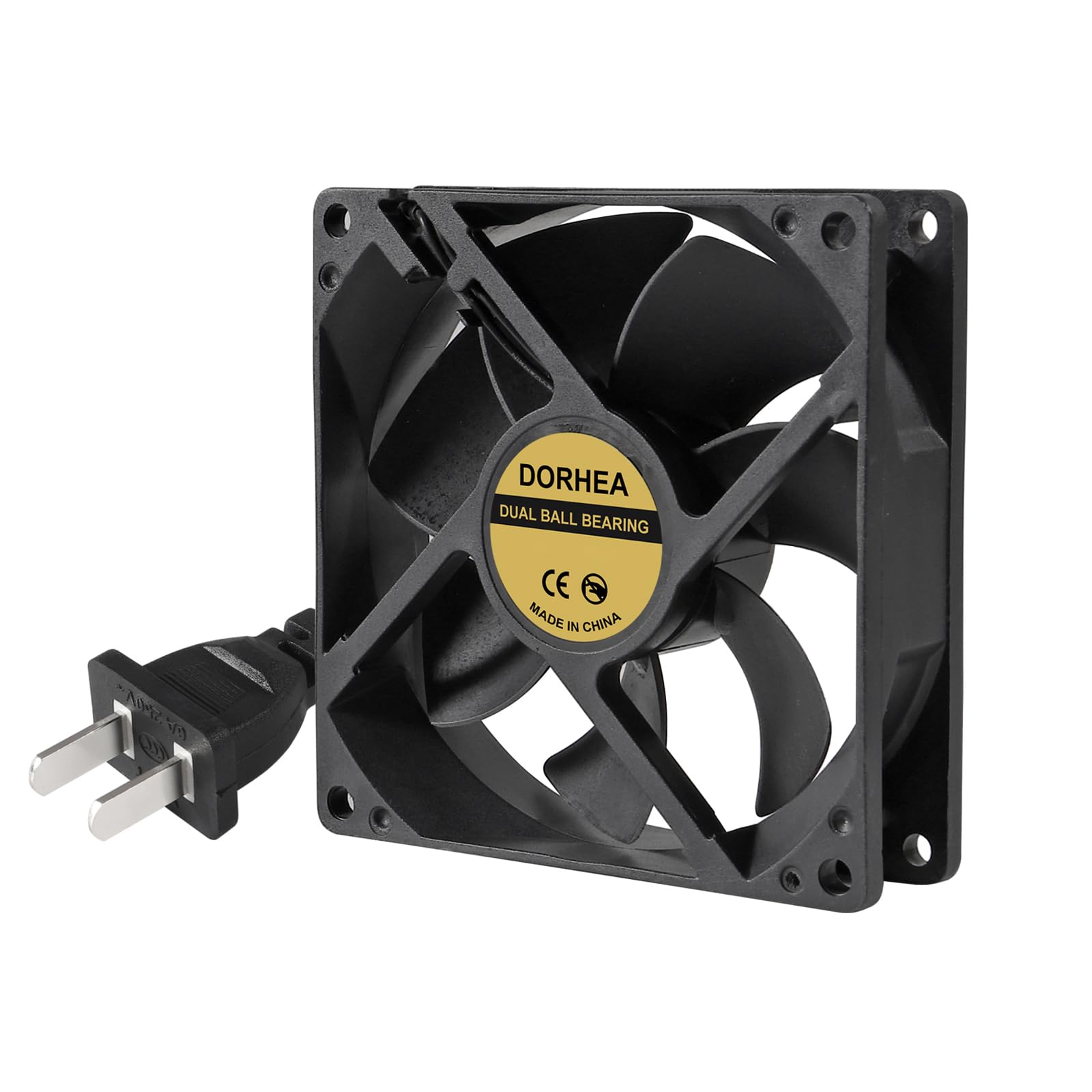 1PCS 92x92x25mm 3.62 inch DC 110-240v 92mm x 25mm EC Brushless Cooling Dual Ball Bearing PC Fan, 9225 Fan Replacement Dual Ball Bearing 0.98 inch Fan for Cooling DIY PC Computer Case Fan