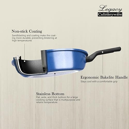 Miniatura 7 de Sartén antiadherente, sartén de 8 pulgadas, sartenes para huevos, sartén para tortillas, sin PFOA, ollas de cocina