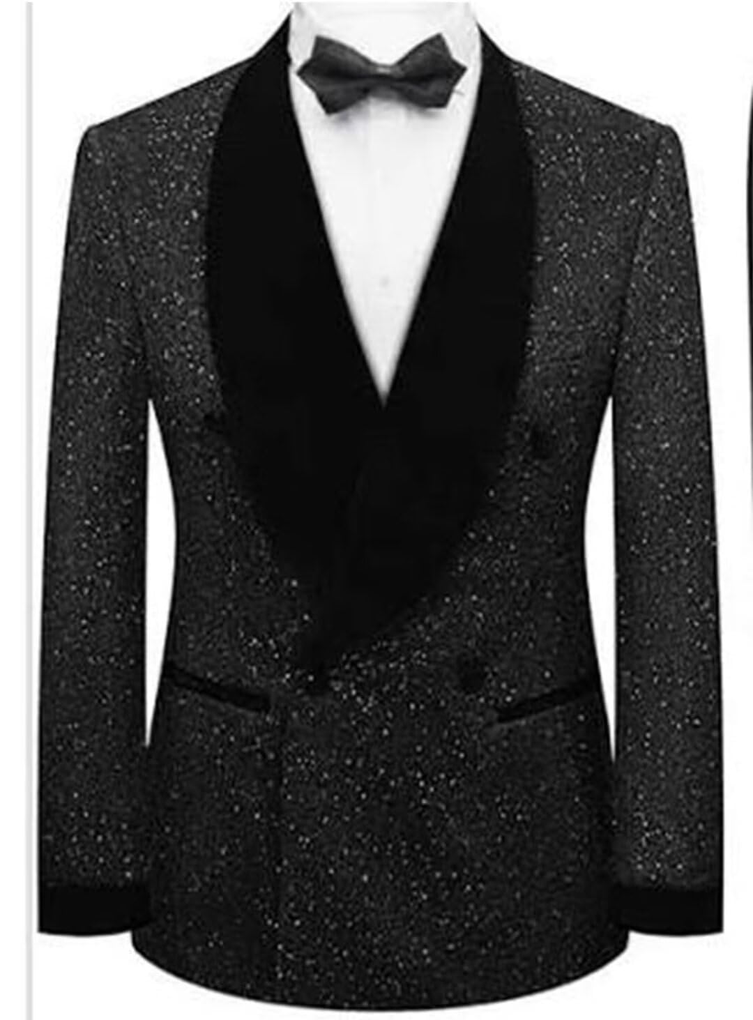 Uomo Cappotto con Risvolto a Scialle in Filato Lucido Giacca da Abito Casual a Doppio Petto Blazer da Banchetto per sposi
