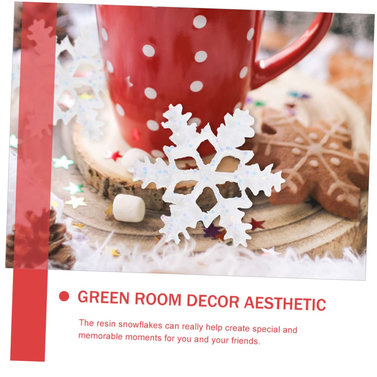 VOSAREA 500pièces Ornements Flocon De Décorations De Noël pour Accessoires De Bricolage pour Ambiance Festive Et Hivernale