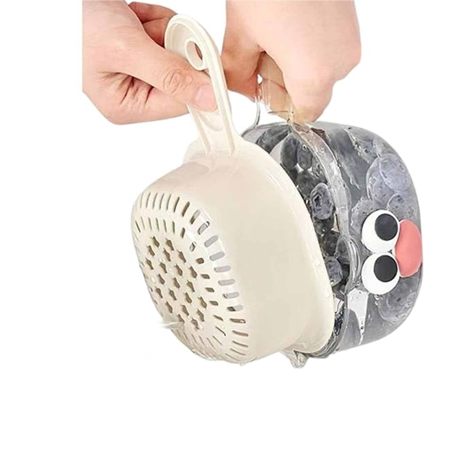 hogtnd Plastic Draining Basket with Convenient for Efficient Washing of Fruit and Kitchen Plastic Strainer