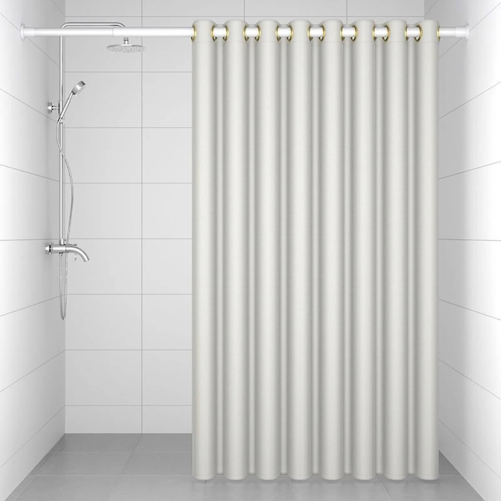 Duschvorhang Creme Weiß 150x200 cm, Einfarbig Muster Bad Vorhang im Badezimmer für Badewanne und Dusche Polyester Badevorhang Anti-Schimmel Wasserdicht und Waschbar 1,5 x 2m Lang(BxH)