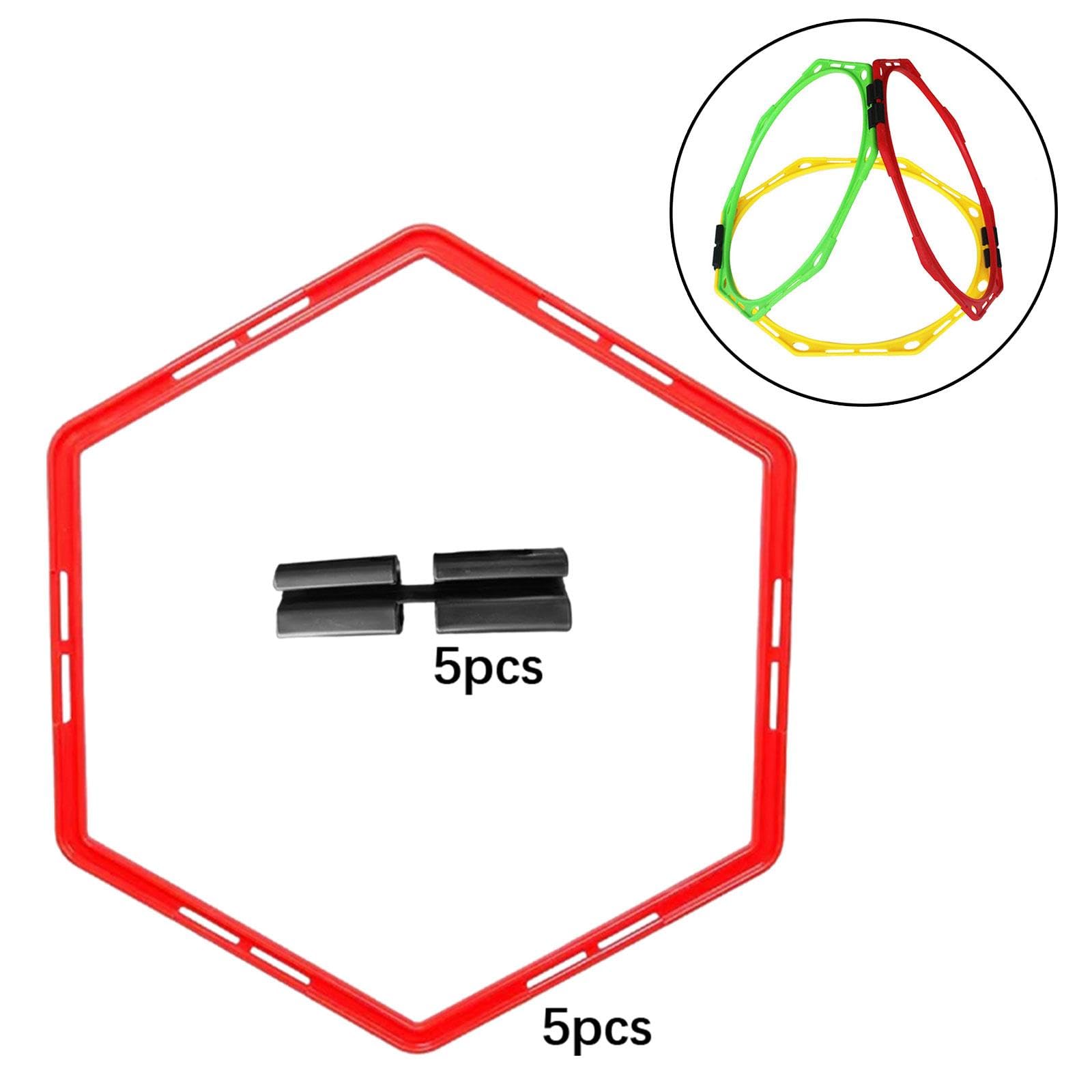 rockible 5Pcs Agility Training Rings Exercise Rings Set Home Gym Training Rings 50cm, Red