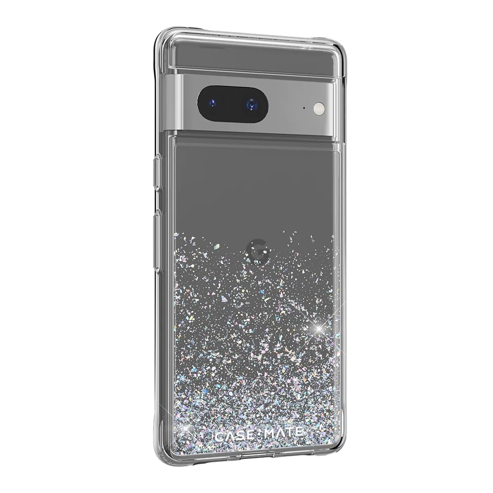 Case-Mate Google Pixel 7A Case [6.1”,2023] [12 FT Drop Protection] [Wireless Charging] Twinkle Ombre Stardust Phone Case for Google Pixel 7A - Luxury Bling Glitter Cover - Shockproof, Anti Scratch