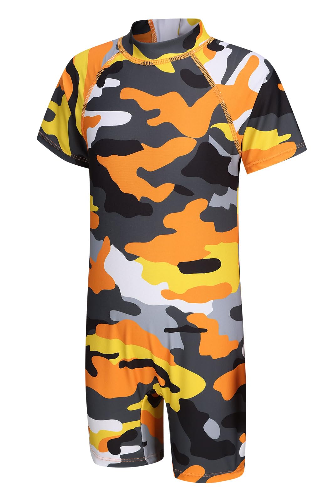 Aisyee Boys Swimming Costume Kids Short Sleeve Swimsuit Boys One Piece Swimwear Child Rash Guard Bathing Suit 3-14 Years