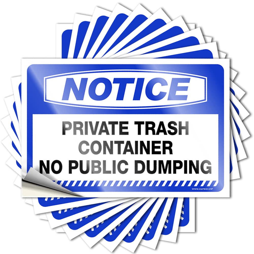 Back Porch Decor Hard Bumper - Notice Private Trash Container Fire Durable Sticker Easy Apply for Adult Decor(6X9CM)
