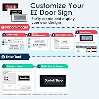 Vista 3 de Santek EZ - Letrero digital de papel electrónico de 2.9 pulgadas, recargable, inalámbrico, pantalla tricolor eink con mensajes personalizables