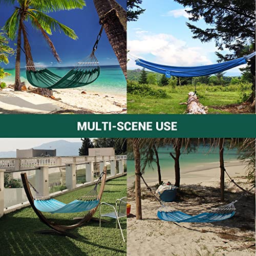 Kingcamp Double Mesh Hammock, Camping Hammock Breathable Portable Outdoor/Indoor Hammocks Tree Hammock For Camping Backpacking, Hiking, Backyard, Patio Support To 440Lbs, 2 Tree Straps (Petrolblue) #TOP7