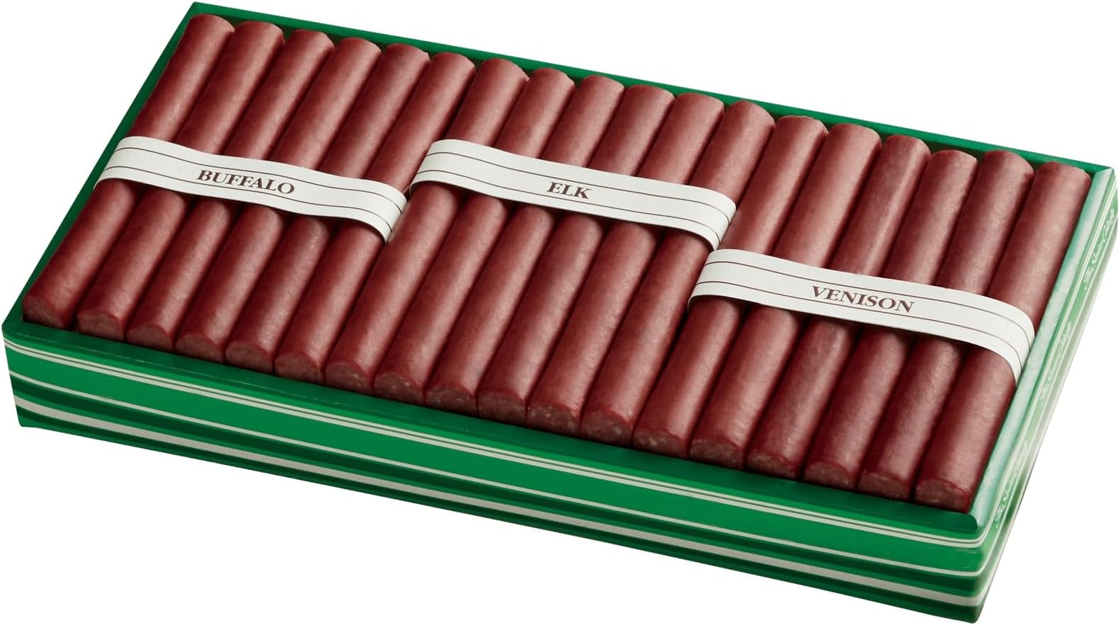 The Swiss Colony Wild Game Meat Sticks Gift Box - Includes Exotic Meats: Buffalo, Elk, and Venison Blended with Pork and Beef, Gift Package for Men