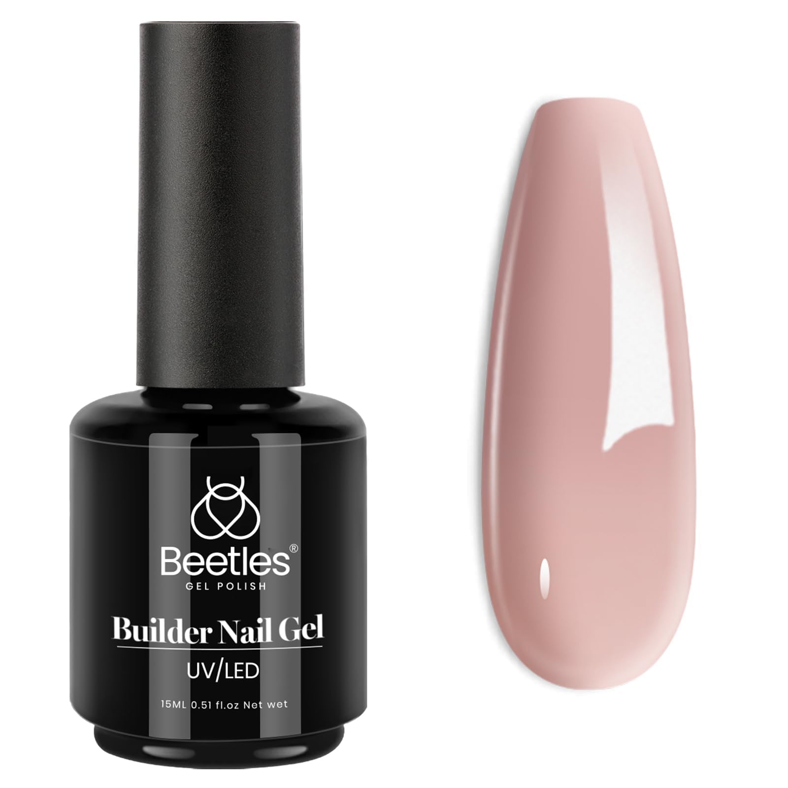 Beetles Builder Gel for Nails, 7 in 1 Builder Fall Nails Gel Color Nude Brown for Nails Extension & Building Apex Strengthen Thin Nails DIY Salon at Home Nail Art UV & LED Lamp Needed Gift for Women