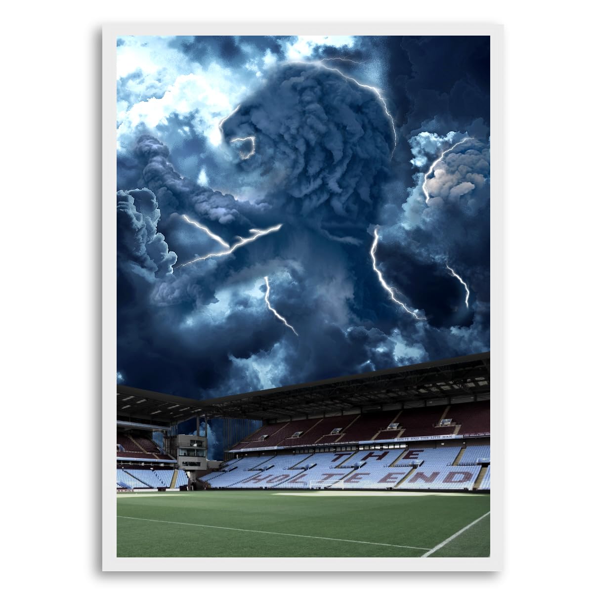 NotNiceThings Aston Villa FC Poster Football Stadium Print - Bring the Wall Art to Life, Animated - Made from A3 Size Silk-Coated Paper - Perfect Aston Villa Gifts for Dad, Kids & Fans (A4)