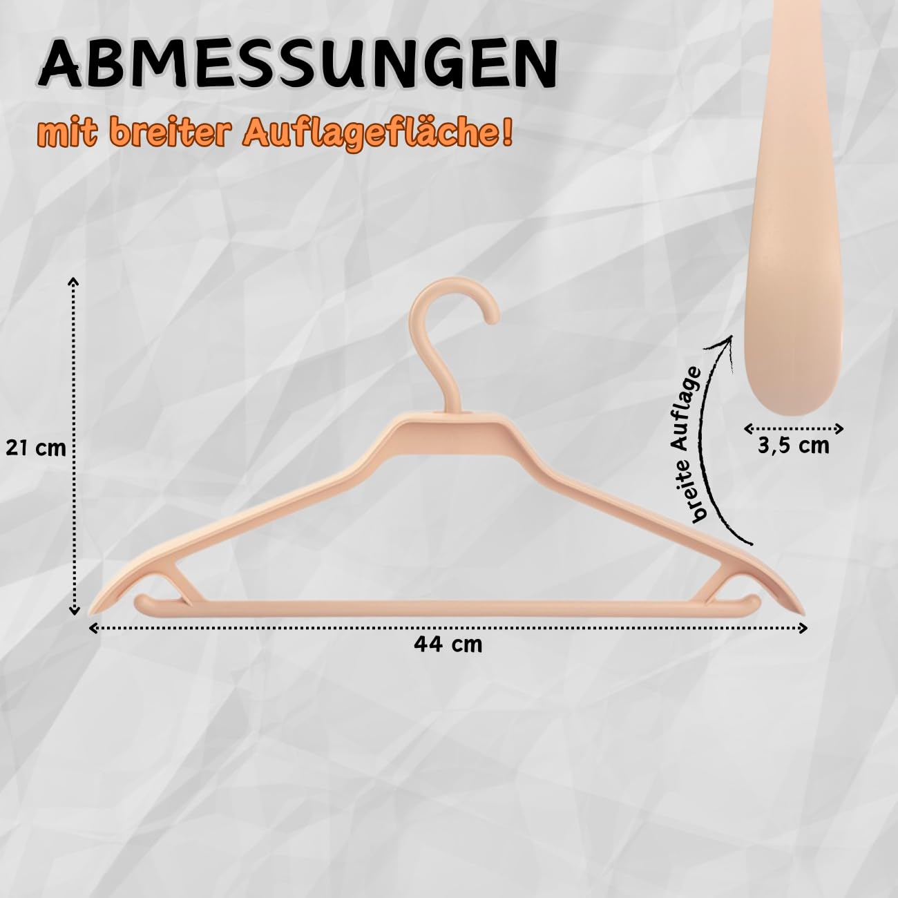 30er Set Kleiderbügel, Weiß, extra stabil für schwere Kleidungsstücke, robust, Haken, breite Auflagefläche, Kunststoff, für Jacken, Mäntel, Hosen, Krawatten, Hemden