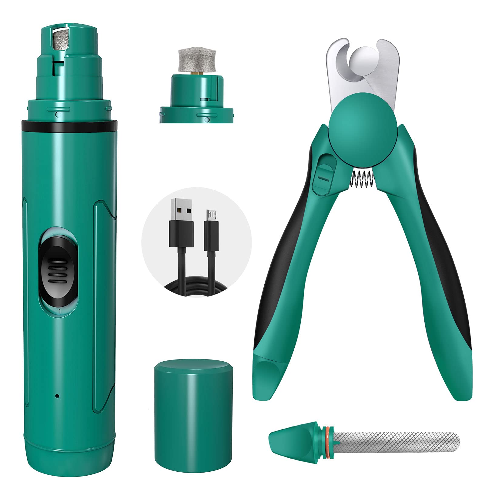 LALIPODA Dog Nail Grinder Upgraded, Professional 2-Speed Electric Rechargeable Pet Nail Trimmer with Clippers, Quiet Low Noise, Paws Grooming and Smoothing for Small Medium Large Dogs and Cats