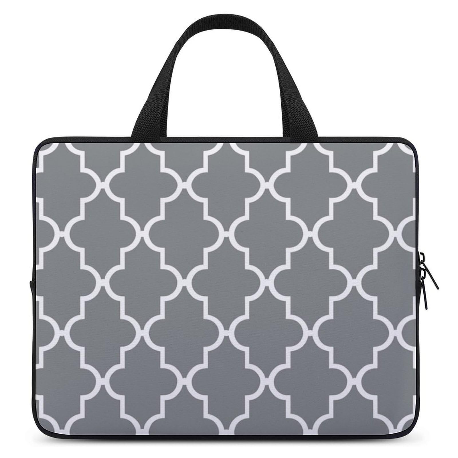 Quatrefoil - Custodia per computer portatile da 17", ultra sottile, leggera e impermeabile, in neoprene resistente, con tracolla, colore: Grigio