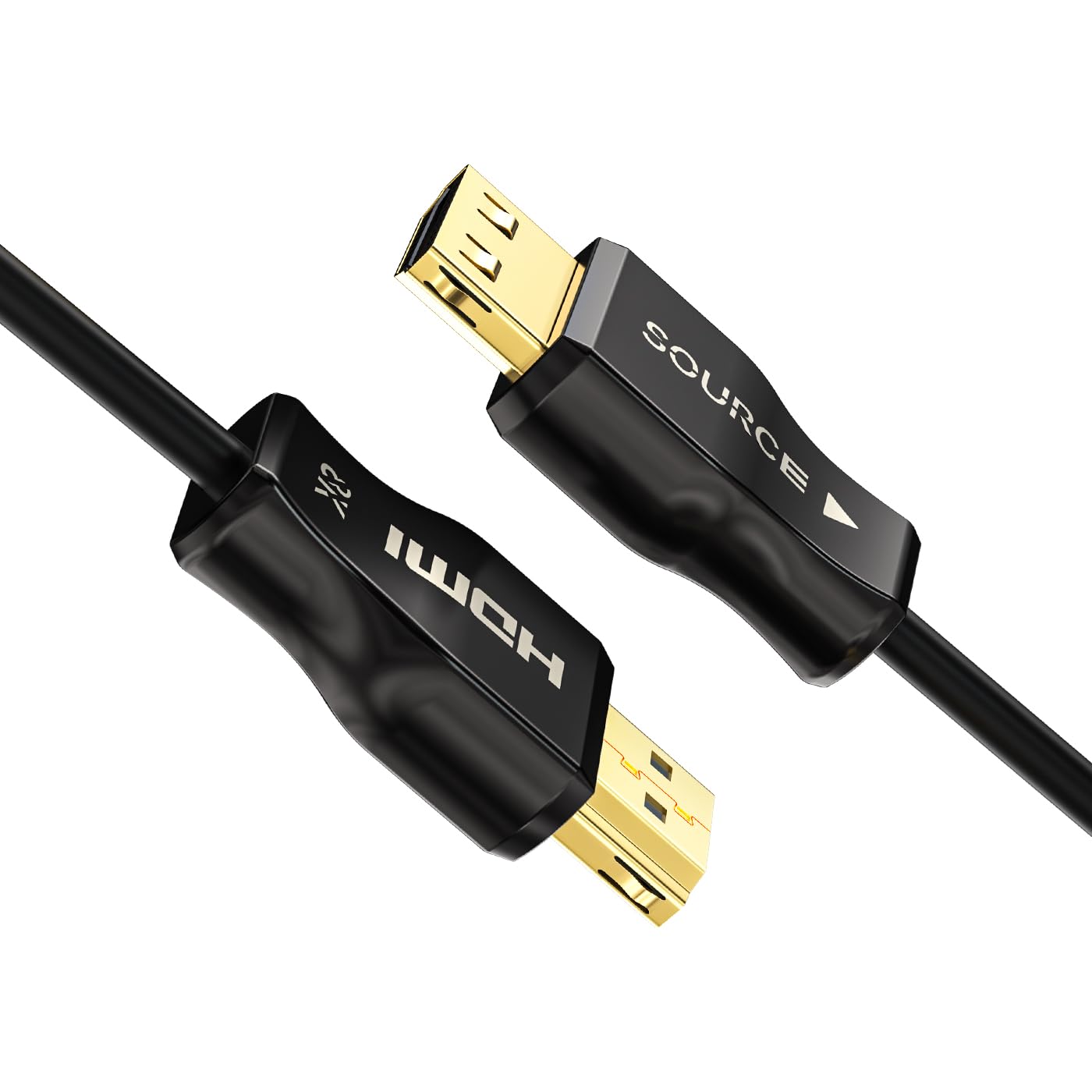huaham CL3 Rated HDMI 2.1 Cable 7.5m, Fiber Optic HDMI Cable With Lock Design,Ultra High-Speed 48Gbps, 8K60Hz & 4K120Hz