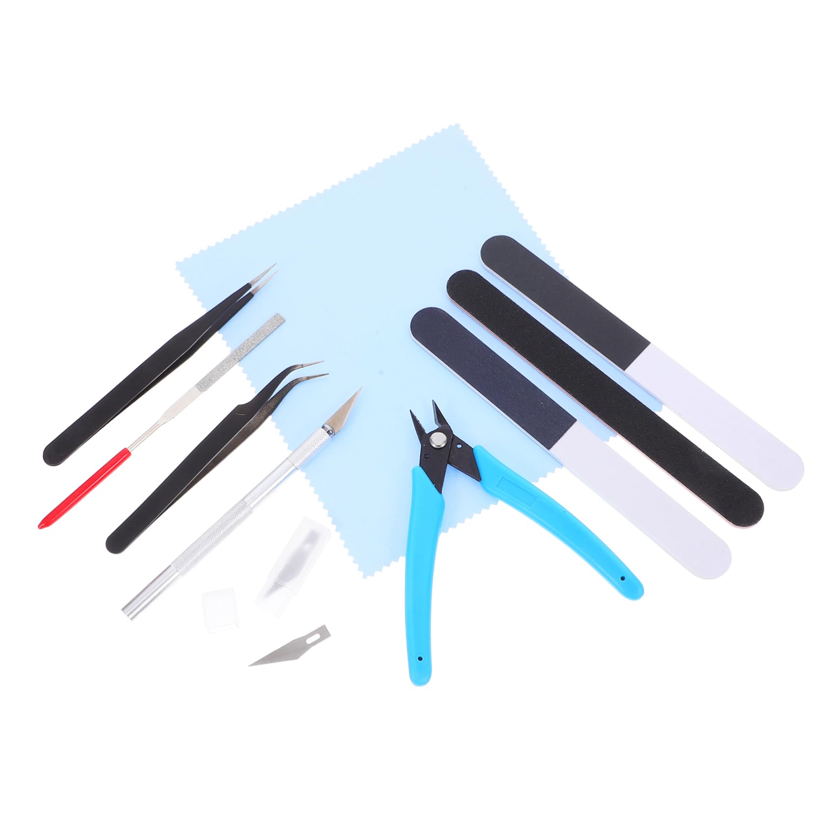 Kit di Attrezzi per Modellismo 10 Pezzi per Hobby e Professionisti | Aeromodelli e Toy Model, Portatile e Compatto, Ferro Plastica Gomma, Adatto a Montaggio e Manutenzione