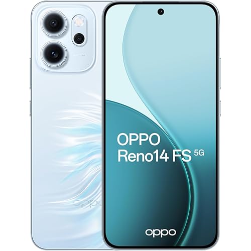 OPPO Reno14 FS Dual-SIM 512GB ROM + 12GB RAM (GSM Only | No CDMA) Factory Unlocked 5G Smartphone (Blue) - International Version