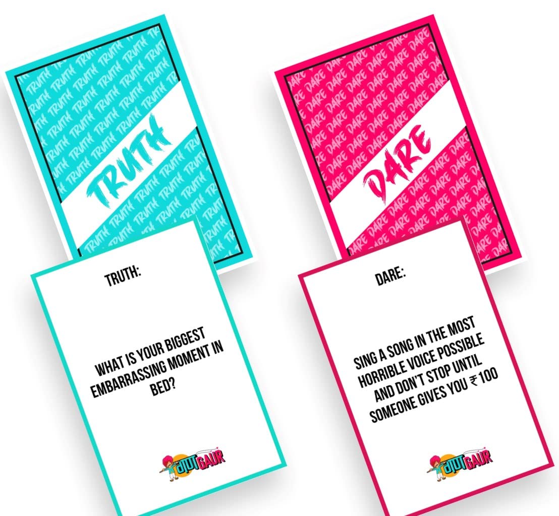 Gangaur Truth & Dare Playing Cards for Friends - Fun 50 Compact Party Card Game for adult Pack of 1 4