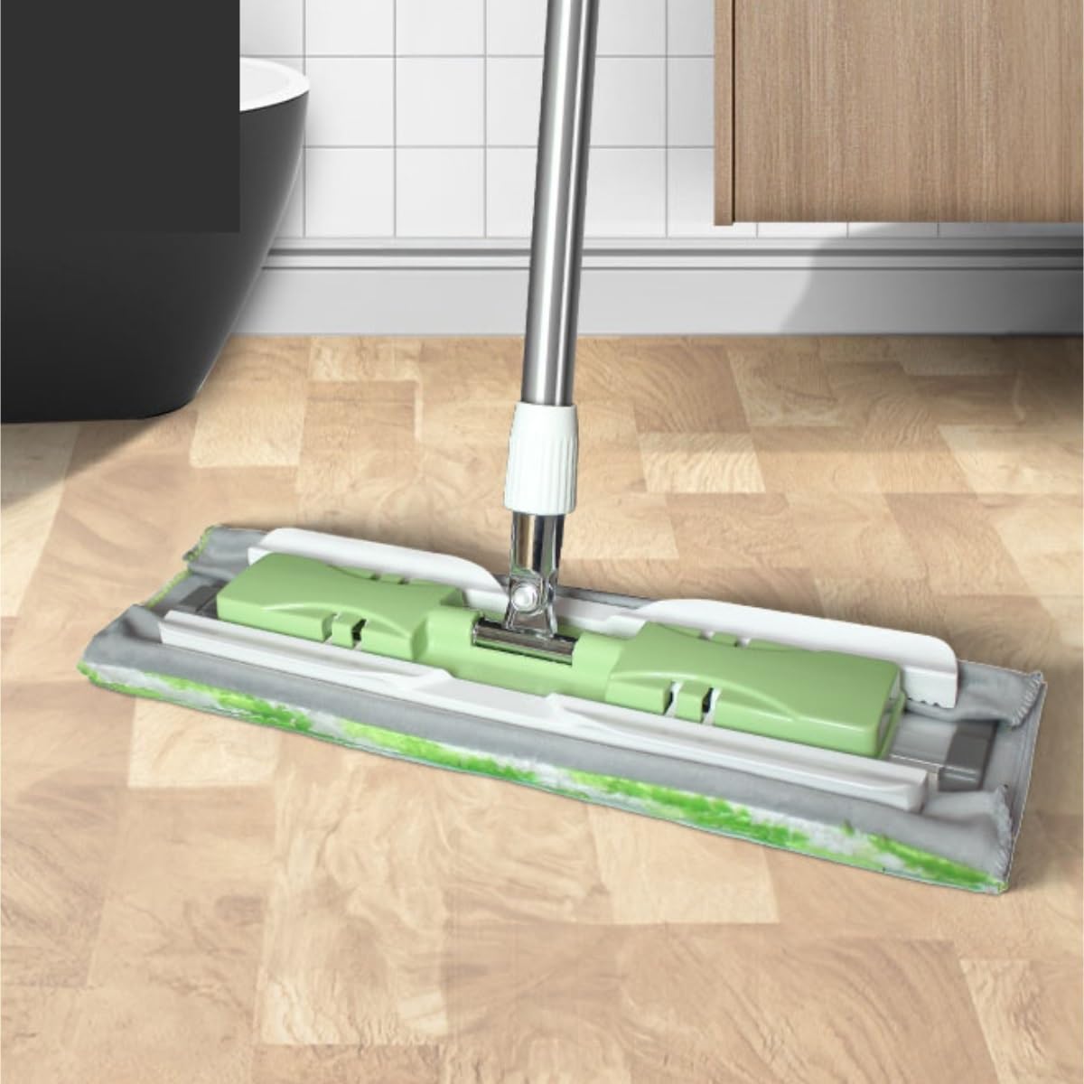 Wischmop Flachmopp Aus Edelstahl Mit Abnehmbarem Und Waschbarem, Austauschbarem Mopp-Artefakt „Lazy Mop“ Wischer Boden