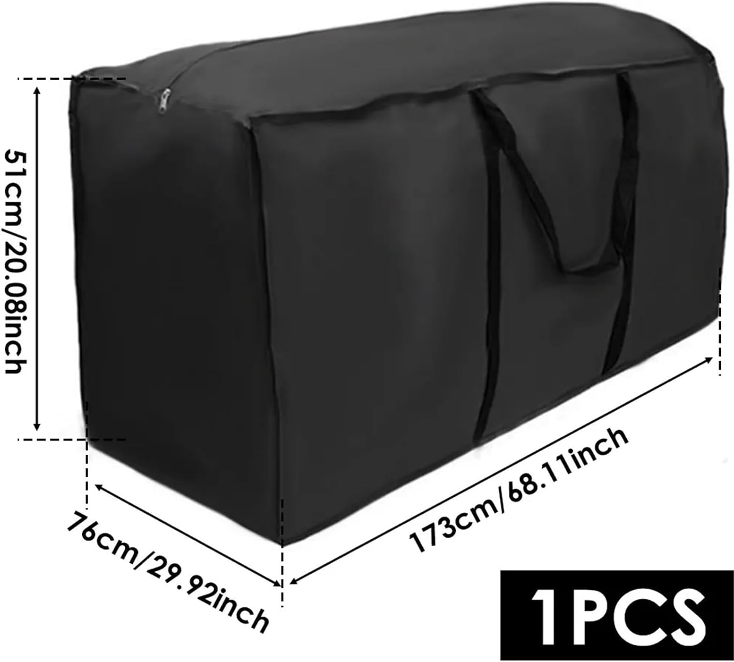 Cushion Storage Bag Furniture Outdoor Cushion Storage Bag Oxford Cloth Waterproof Christmas Tree Rectangle Rip Proof(173x76x51cm)