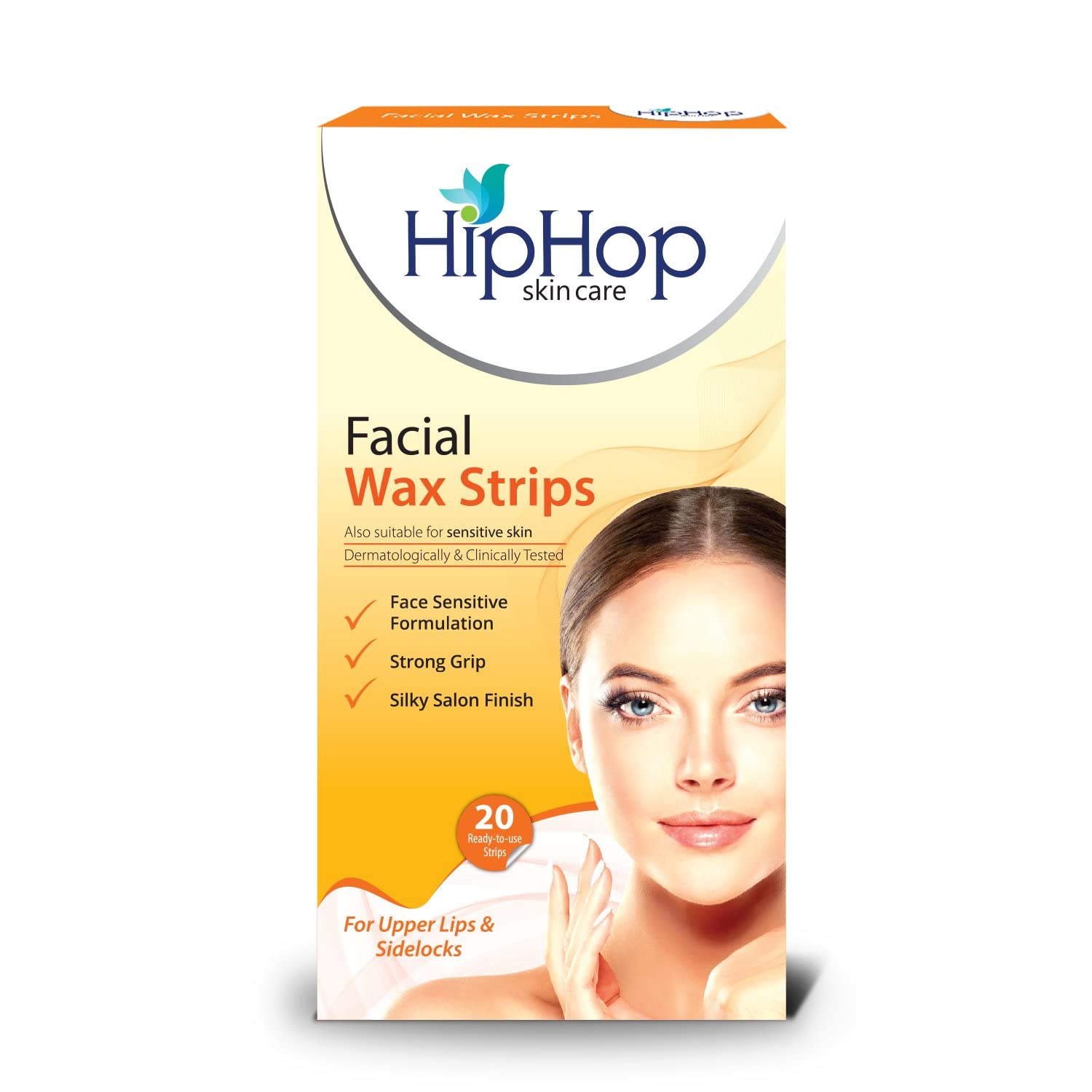 Facial Wax Strips with Cleansing Wipes for Instant Hair Removal (Pack of 20 Strips)| Upper Lip, Sideburns, Forehead, Chin with Shea Butter & Argan Oil for Soft, Silky & Brighter Skin, All Skin Types