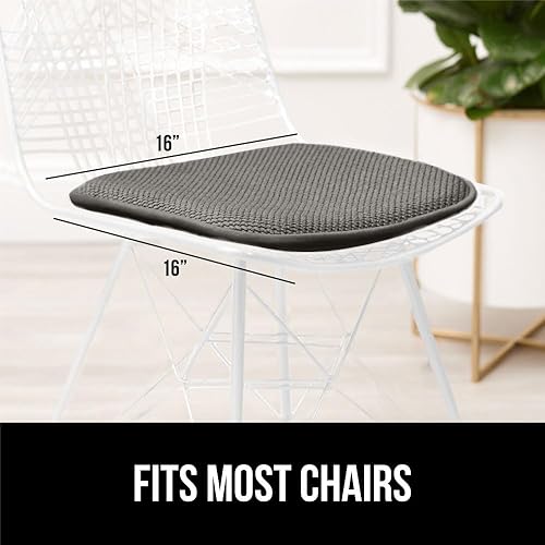 Miniatura 6 de Gorilla Grip - Cojines de espuma viscoelástica para silla, de microfibra, se mantienen en su lugar, juego de 8, 16 x 16 pulgadas, color gris