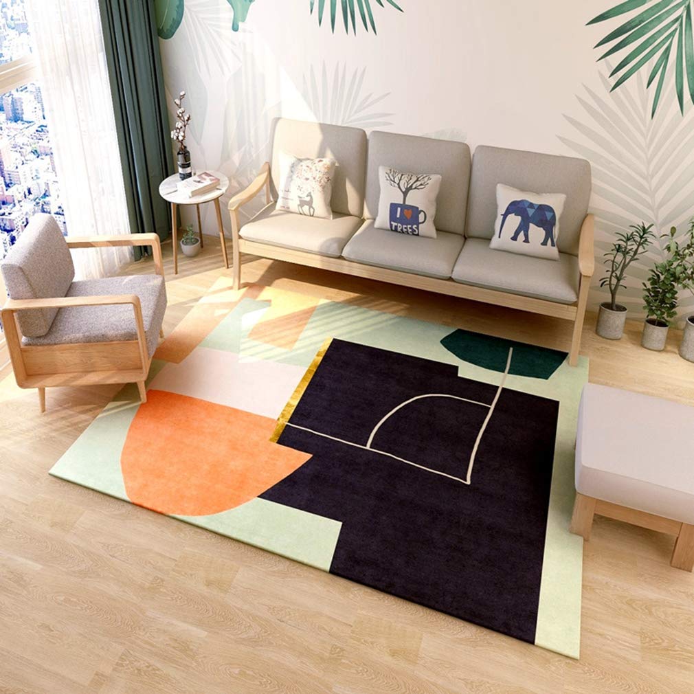 Buy MOXIC Soft Abstract Art Living Room Area Rugs Rectangular Children Crawling Bedroom Rug Fleece Anti-Slip Carpets Nordic Modern Home Decor Mats Indoor Outdoor Runners Nursery 1.6' X 2.6' — BookShops.in