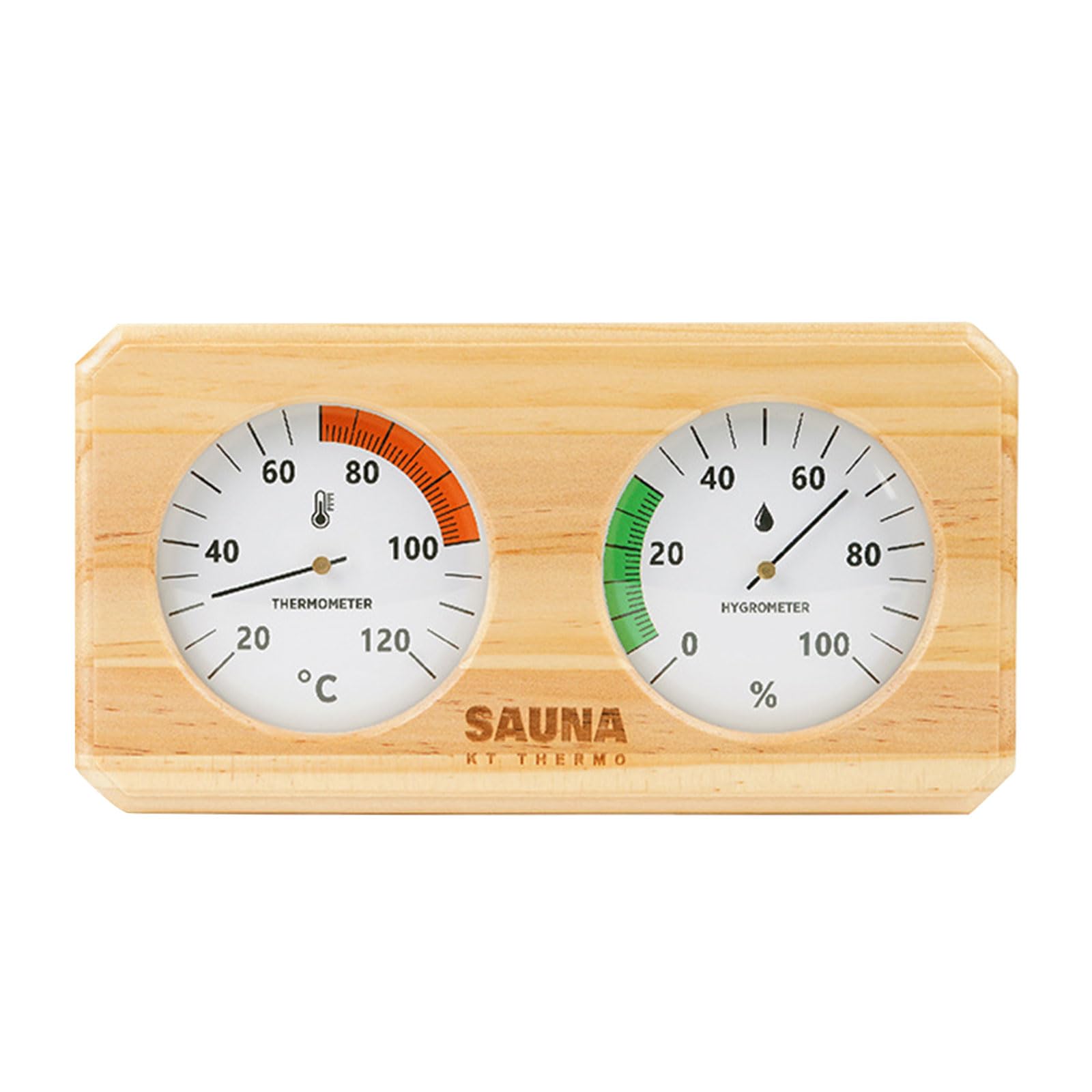 Premium Wooden Sauna Room Hygrometer with High Temperature Humidness Display Suitable for Bath Mechanical Steambath Thermometers