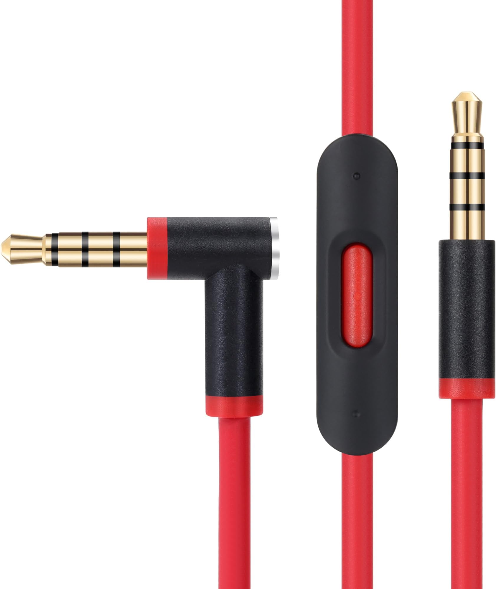 Replacement Audio Cable for Beats Studio, Solo, Pro, Detox, Mixr, Black Red