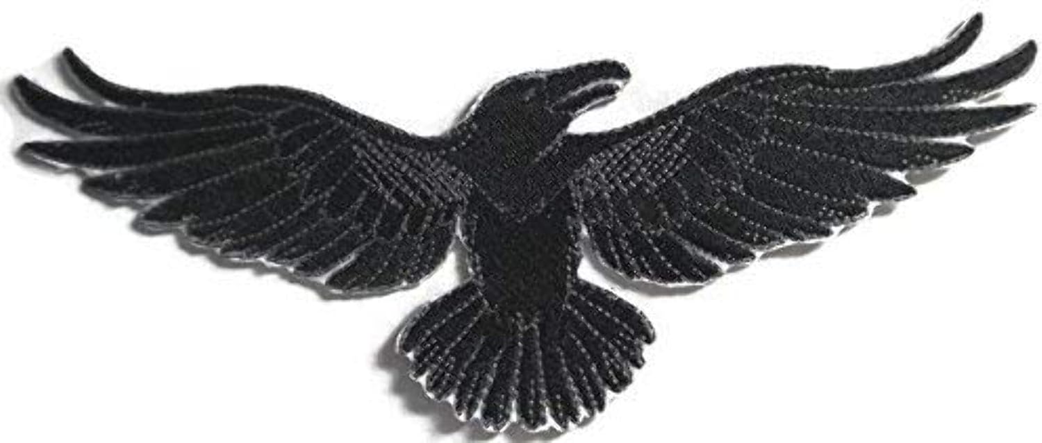 Custom and Unique Happy Halloween [Wild Side Raven] Embroidered Iron on/Sew Patch [8.1x5] [Made in USA]