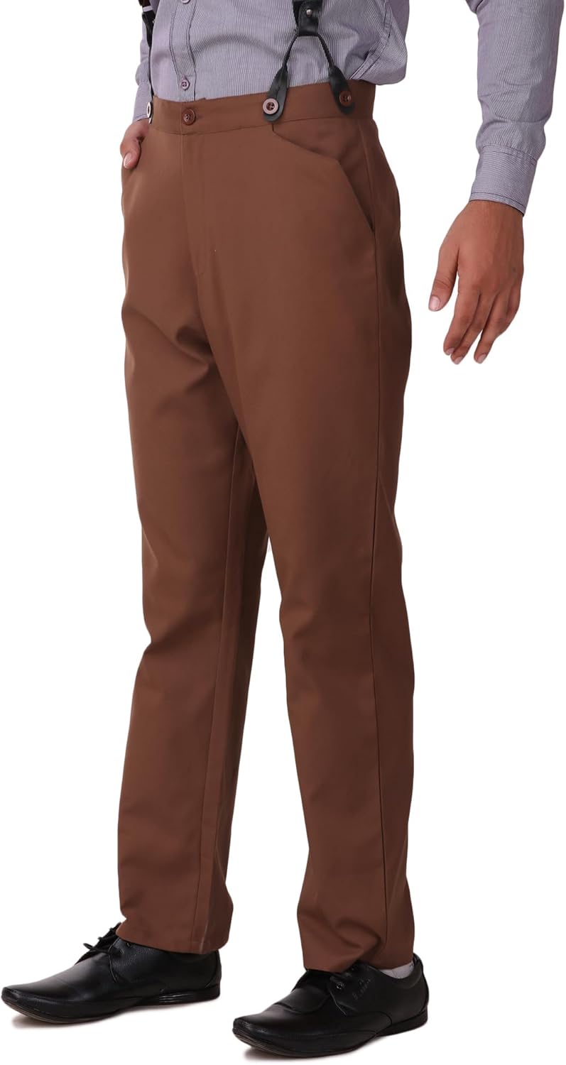 ThePirateDressing Steampunk Cosplay Costume Classic Victorian Men's Pants Trousers - Image 4