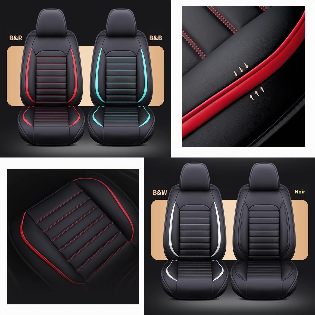 Housse de siège Voiture pour Benz Vito W447 W638 W639 1996-2022, Imperméables Cuir Respirant Protection Siege Cuir, 2 Seats Full Set Standard(A(Black))