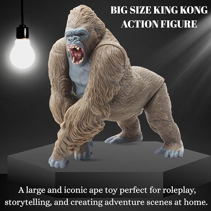 Image of Big Size Realistic Gorilla Toy for Kids 3+| 1PCS Realistic Action Figure King Kong Fight Mode Rampage Monkey Toys for Boys & Girls | Wildlife Animal Ape Figurine Decoration Item Birthday Gifts