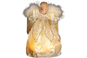 Kurt Adler Ivory and Gold Angel Tree Topper