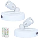 HAMVIDNE LED Spotlight, Battery Operated Spotlights with Remote, Up Lighting for Indoor Plants, Dimmable Tree Spotlight, Picture Lights for Wall Art Display Dartboard Painting Artwork Accent Frames