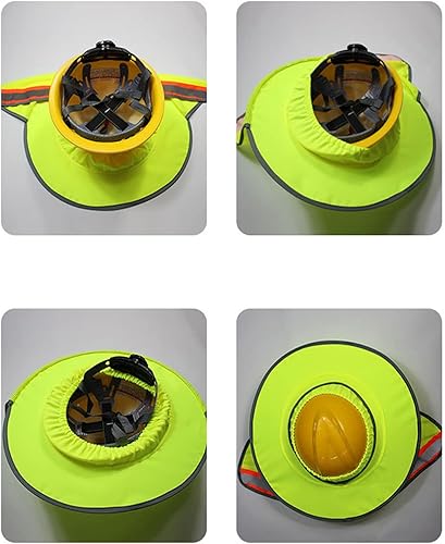 Miniatura 4 de Parasol para el cuello del casco delantero de ala completa, 2 paquetes de sombreros reflectantes con tira de alta visibilidad, talla única para