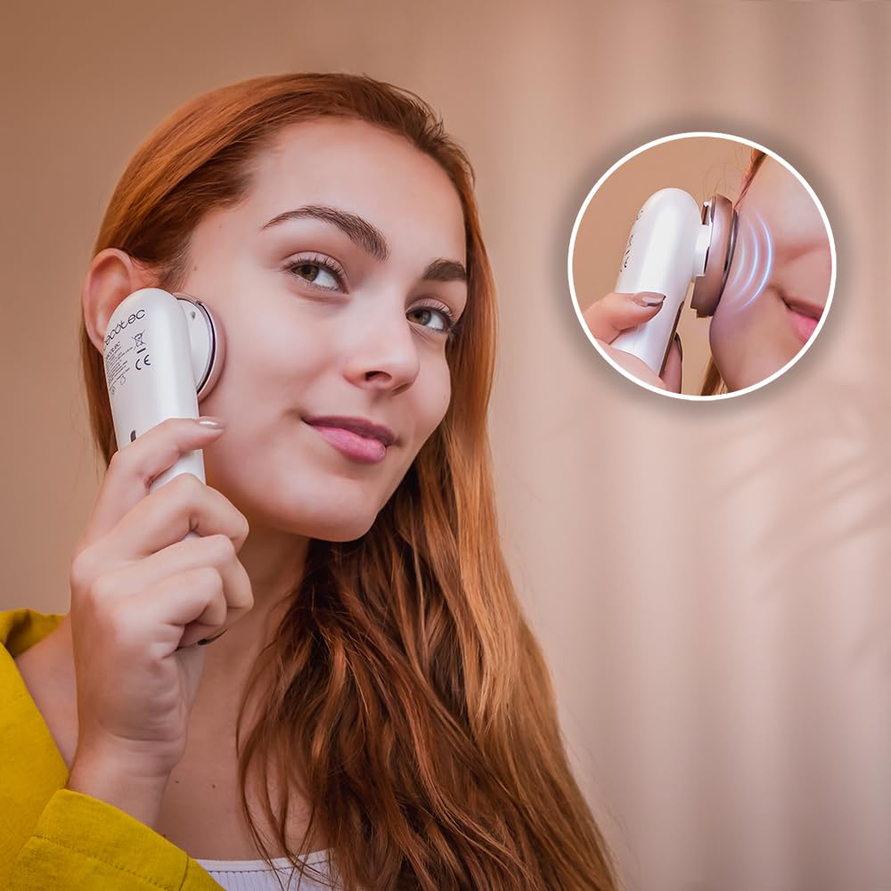 Cecotec Massaggiatore viso FaceCare LightSonic, 3 Modalità, Tecnologia Ionica, Tecnologia di Elettrostimolazione EMS, 5 Livelli di Intensità, Schermo LCD, Autonomia di 60 minuti