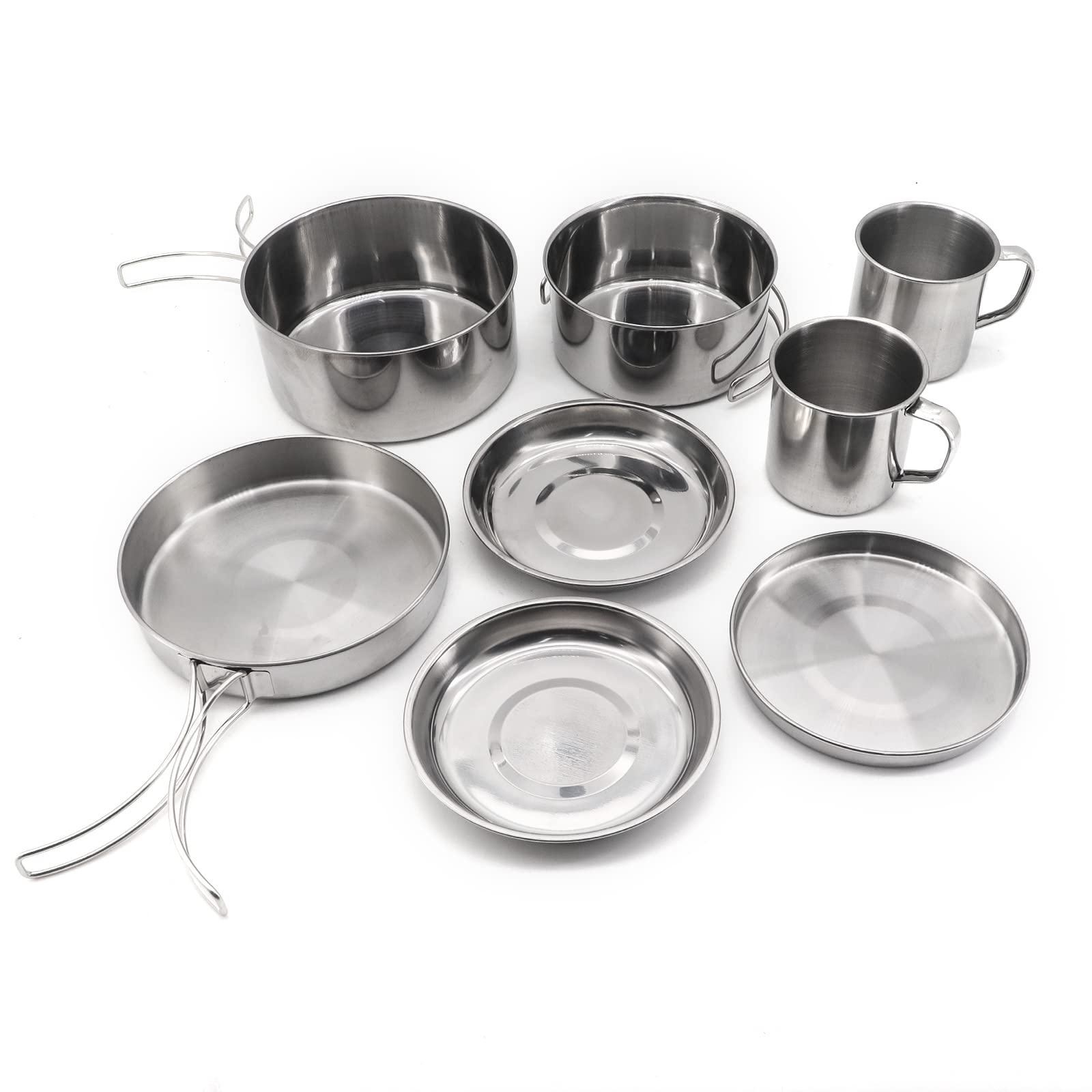 Camping Cooking Set, Camping Cookware Mess Kit for Camping, Stainless Steel Compact Camping Cooking Set for Camping&Hiking