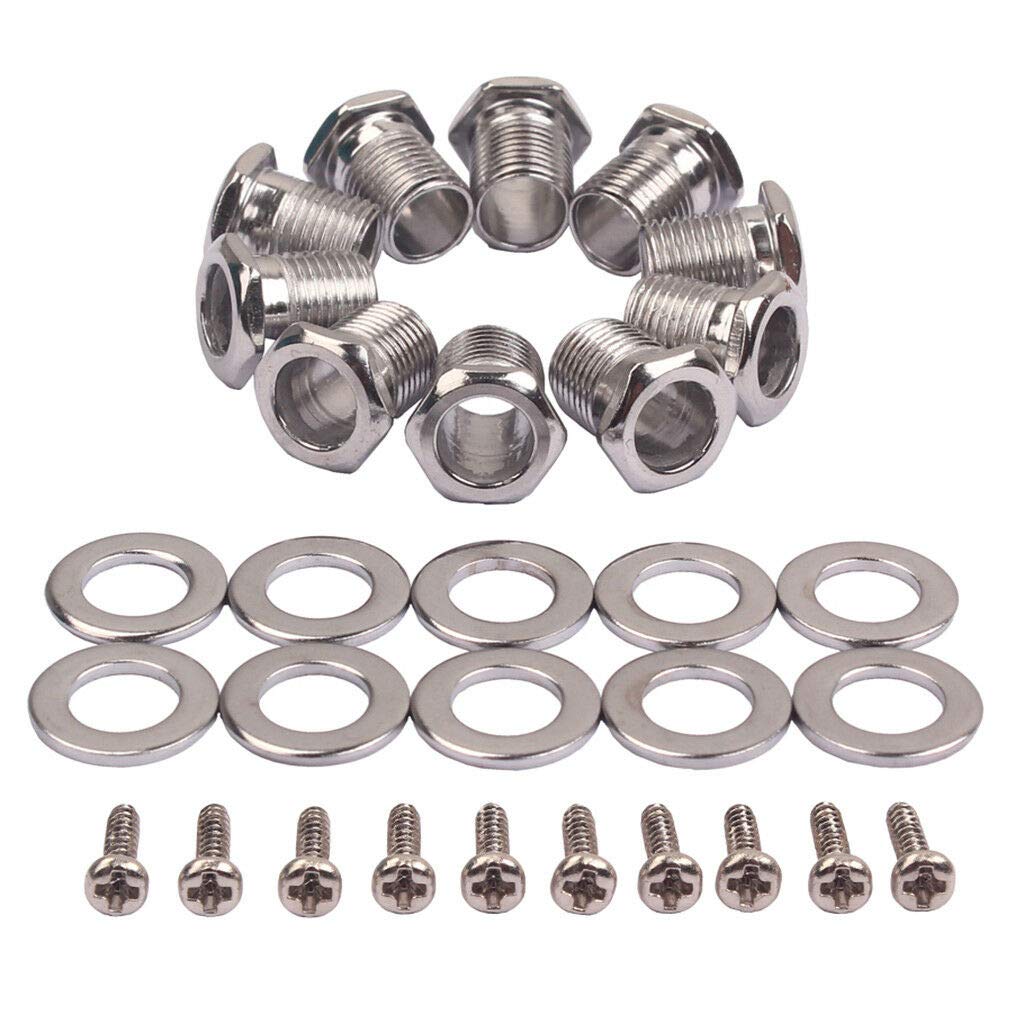 10x Hex Threaded Bushing Ferrules Box Guitar Tuning Peg Tuner Machine
