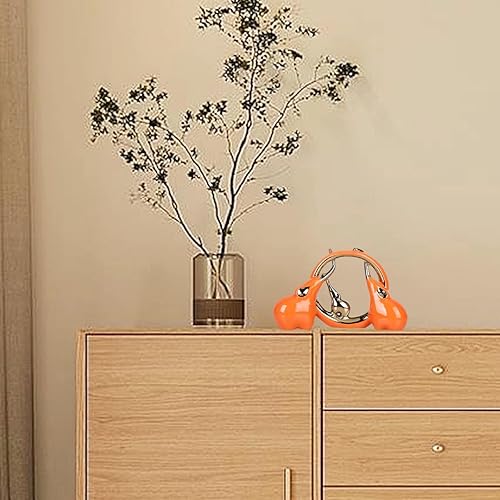 Miniatura 5 de YUNSHID Figura moderna de 3 elefantes, decoración abstracta de elefante naranja dorado para mesa, decoración de estatua de elefante para decoración