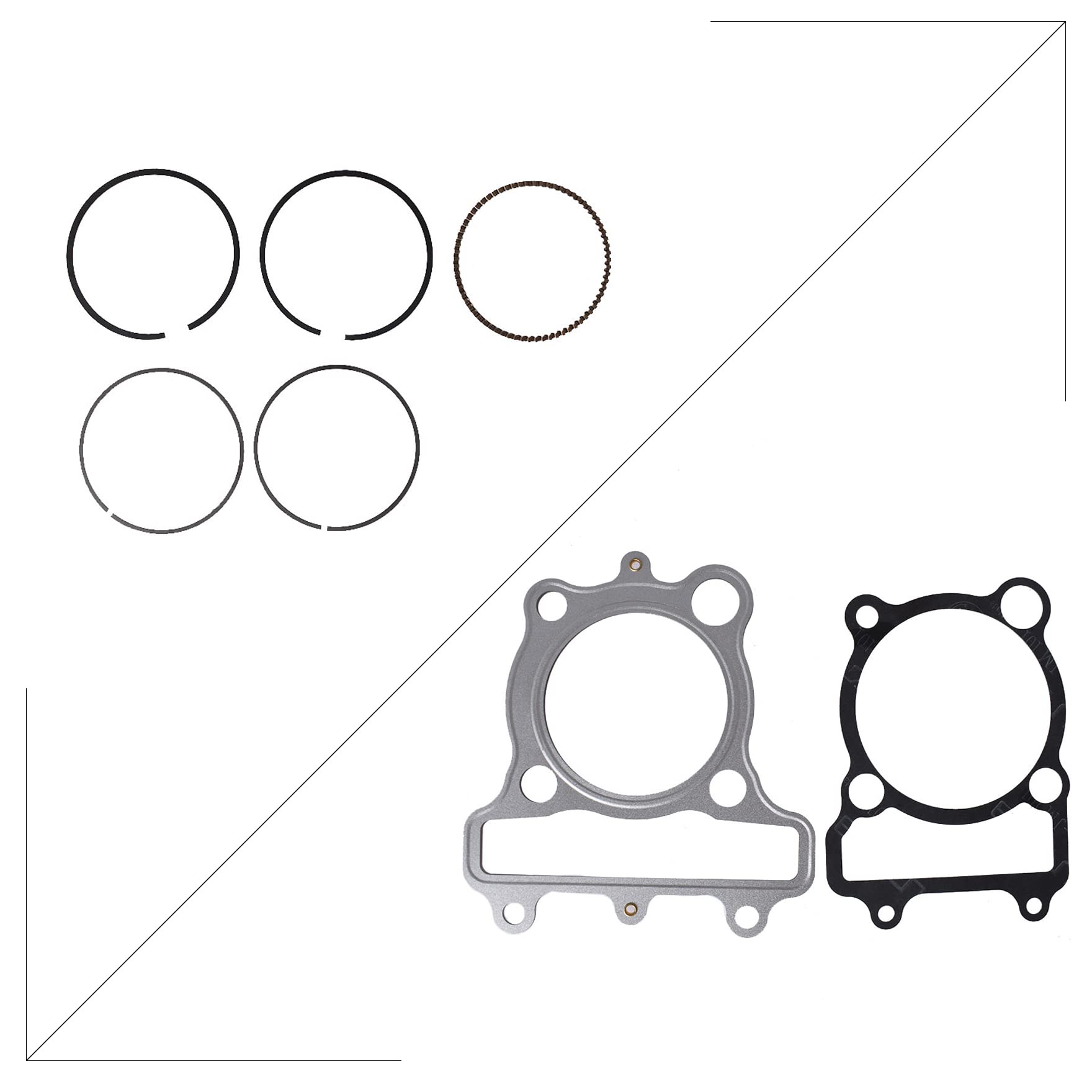 waltyotur Kit di ricambio per guarnizioni testa pistone cilindro per Yamaha Timberwolf 250 YFB250 YFB250FW 4x4 1992-2000