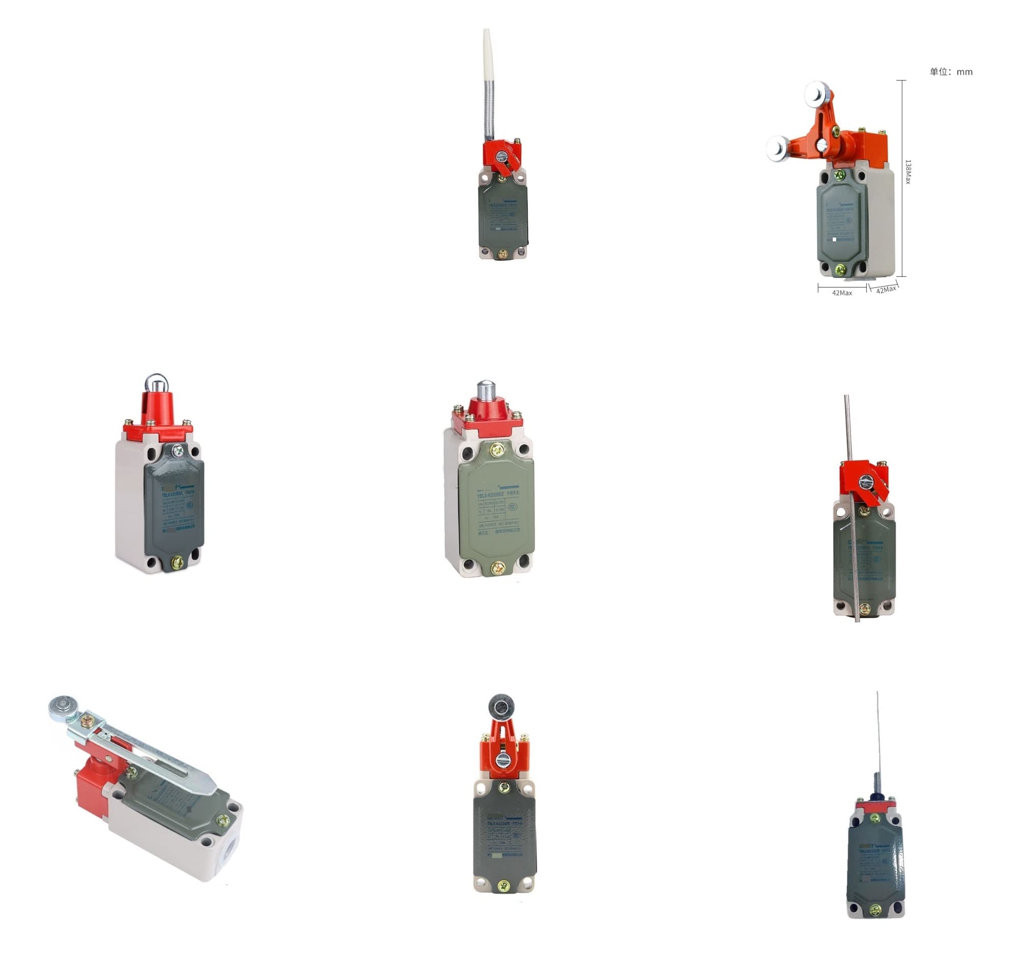 SOBOUR 2pcs Limit Switch YBLX-K3/20S/T B L D J Z W H1 H2 H3